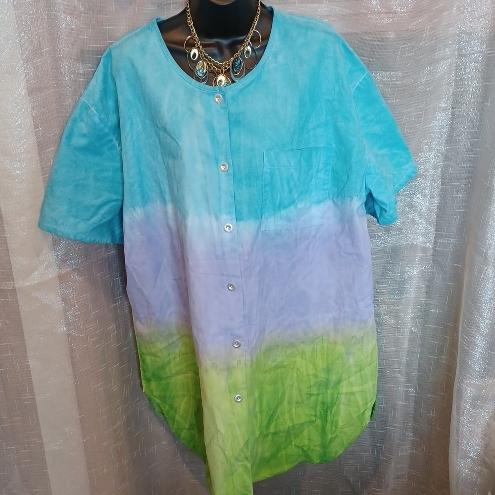 Up Up in LA Tunic, Tie-dye, XL, cotton
